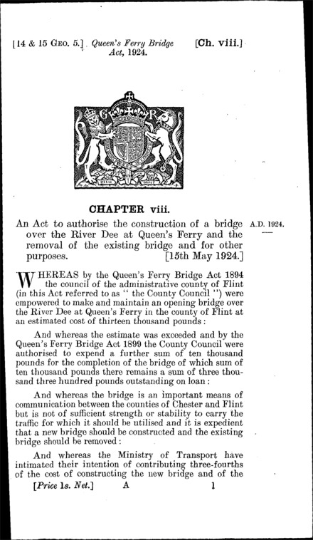 Queen's Ferry Bridge Act 1924