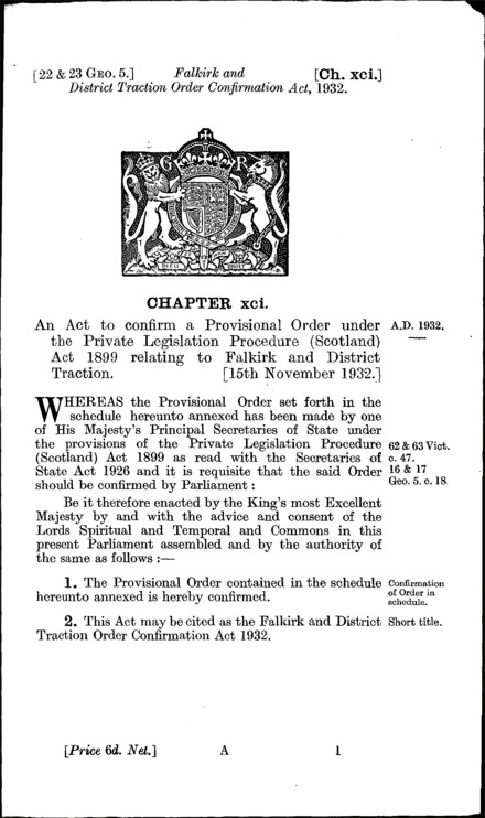 Falkirk and District Traction Order Confirmation Act 1932