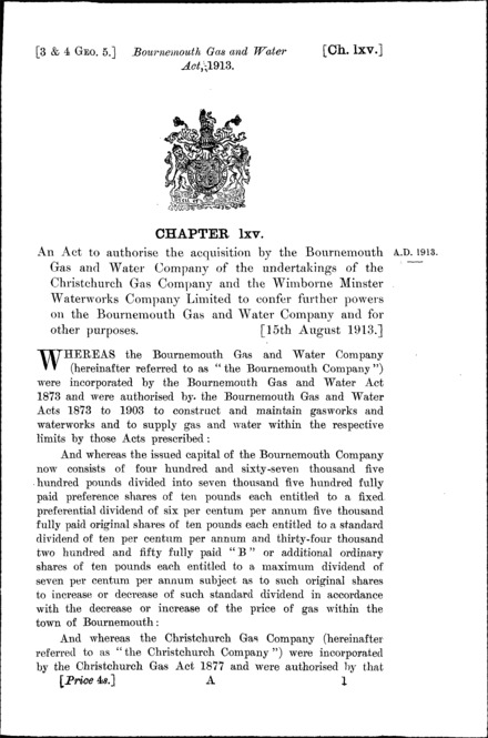 Bournemouth Gas and Water Act 1913