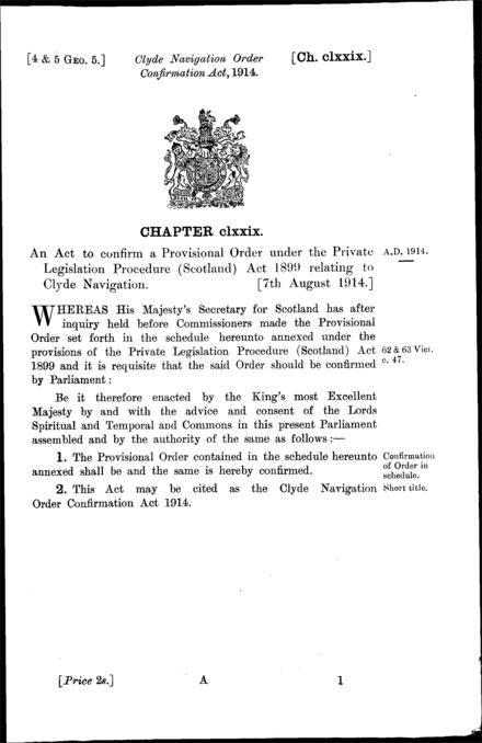 Clyde Navigation Order Confirmation Act 1914