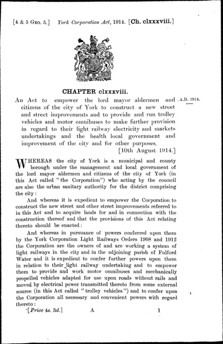 York Corporation Act 1914