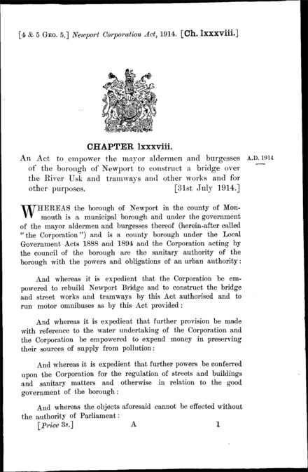 Newport Corporation Act 1914