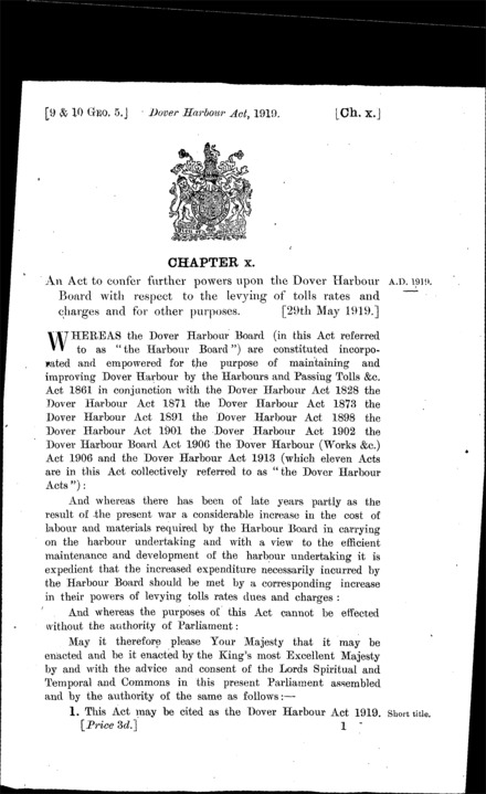 Dover Harbour Act 1919