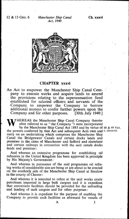Manchester Ship Canal Act 1949