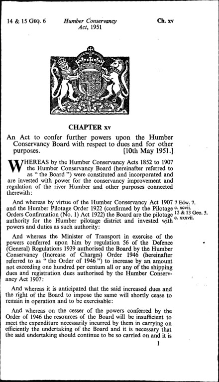 Humber Conservancy Act 1951
