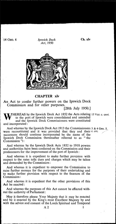 Ipswich Dock Act 1950