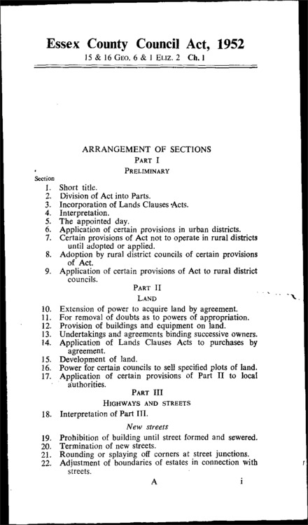 Essex County Council Act 1952