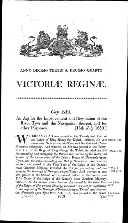 River Tyne Improvement Act 1850
