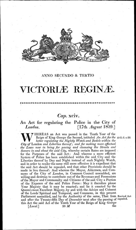 City of London Police Act 1839