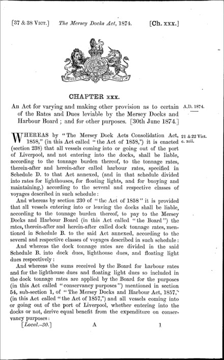 Mersey Docks Act 1874