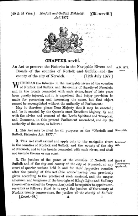 Norfolk and Suffolk Fisheries Act 1877