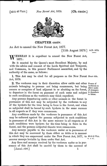 New Forest Act 1879