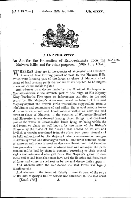 Malvern Hills Act 1884