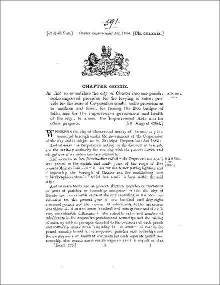 Chester Improvement Act 1884
