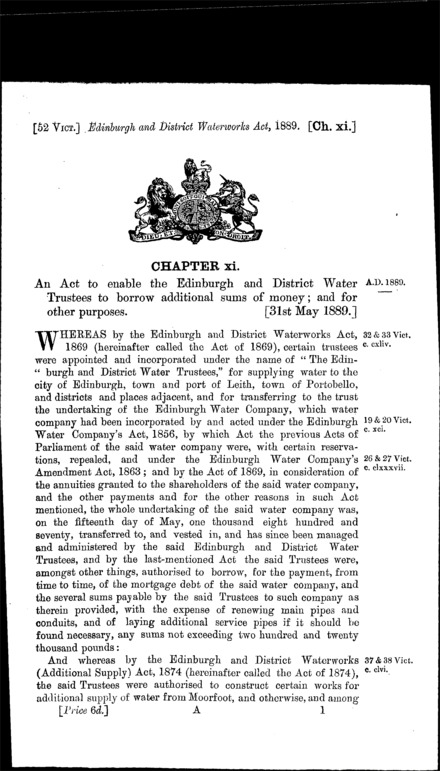 Edinburgh and District Waterworks Act 1889