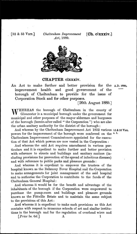 Cheltenham Improvement Act 1889