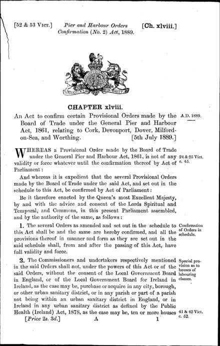 Pier and Harbour Orders Confirmation (No. 2) Act 1889