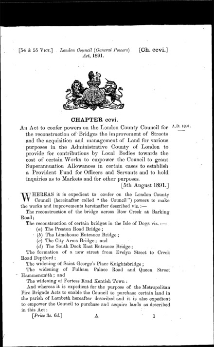 London Council (General Powers) Act 1891