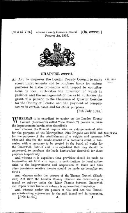 London County Council (General Powers) Act 1895