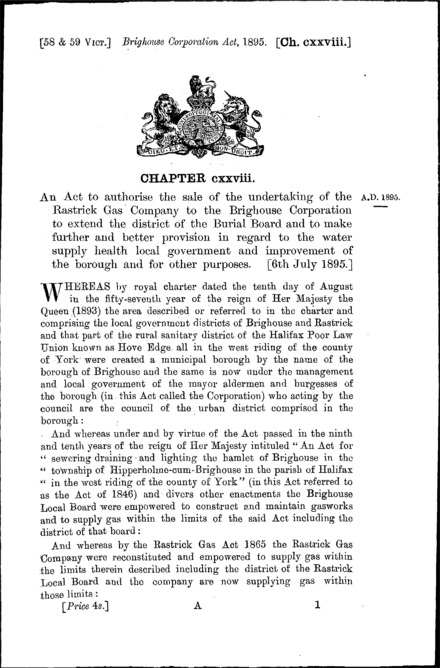 Brighouse Corporation Act 1895