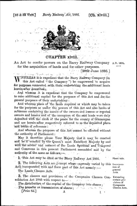 Barry Railway Act 1895