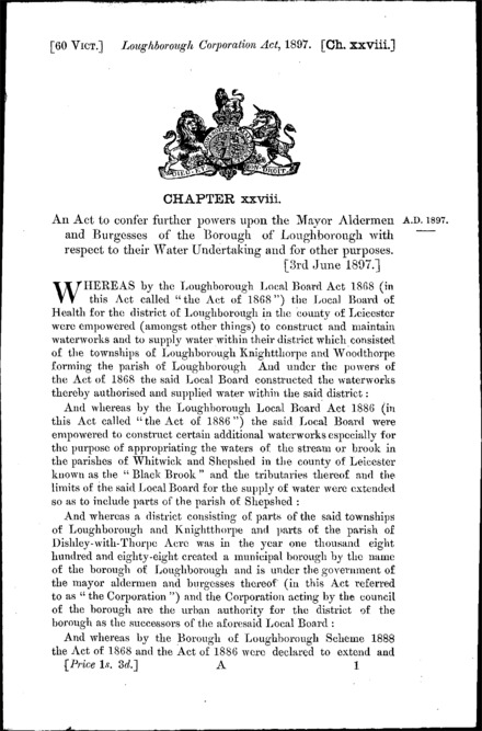 Loughborough Corporation Act 1897