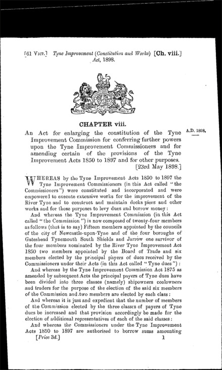 Tyne Improvement (Constitution and Works) Act 1898