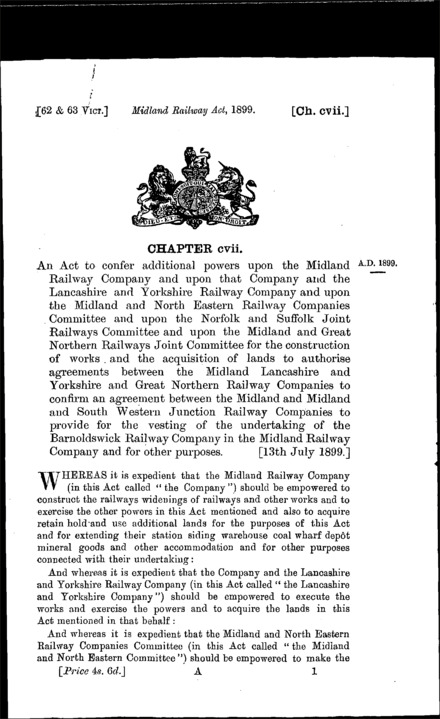 Midland Railway Act 1899