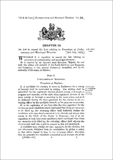 Ballot Act 1872