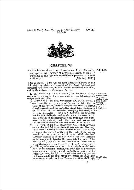 Local Government (Stock Transfer) Act 1895