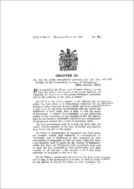 Emergency Powers Act 1920