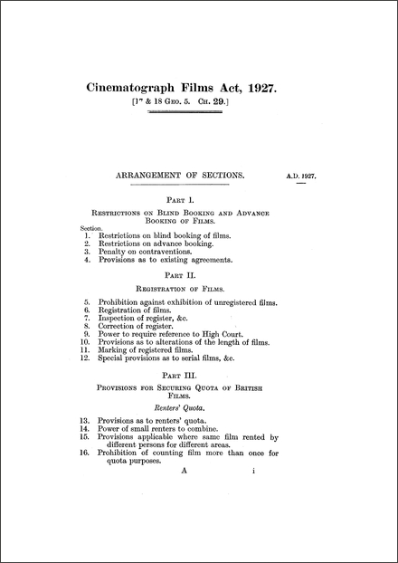 Cinematograph Films Act 1927
