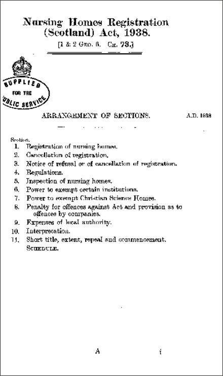 Nursing Homes Registration (Scotland) Act 1938