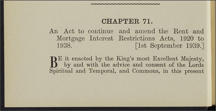 Rent and Mortgage Interest Restrictions Act 1939