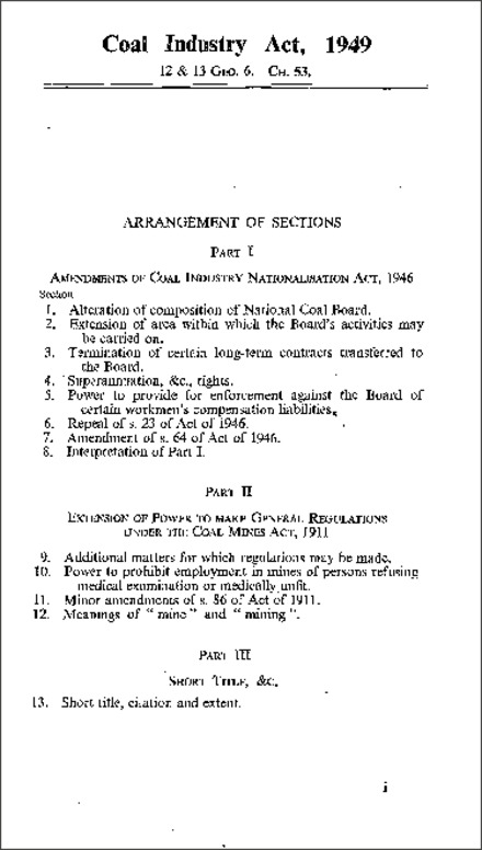 Coal Industry Act 1949