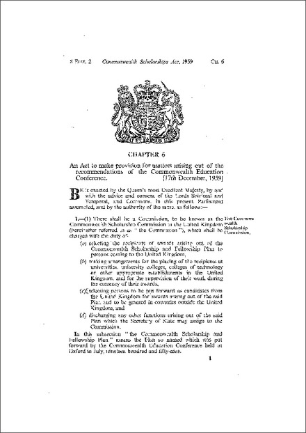 Commonwealth Scholarships Act 1959