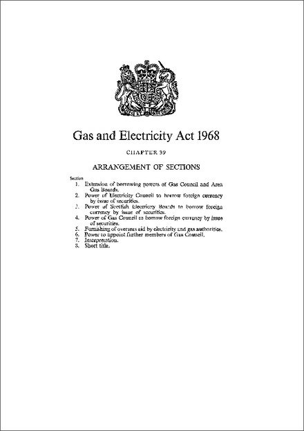 Gas and Electricity Act 1968