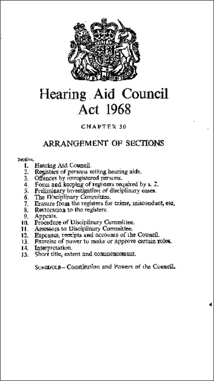 Hearing Aid Council Act 1968