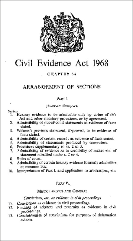 Civil Evidence Act 1968