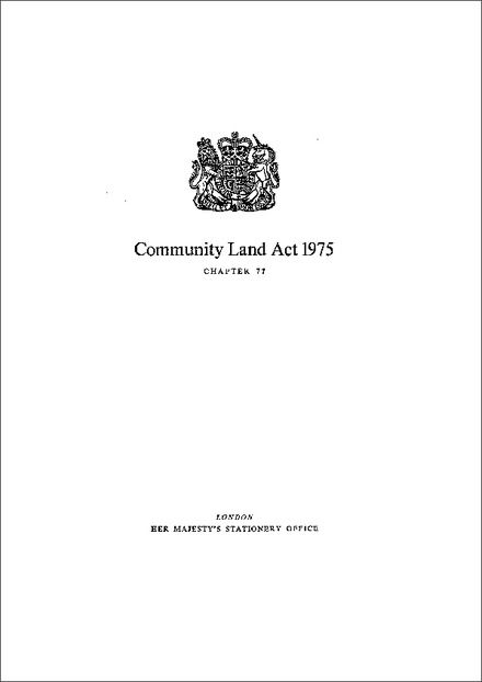 Community Land Act 1975