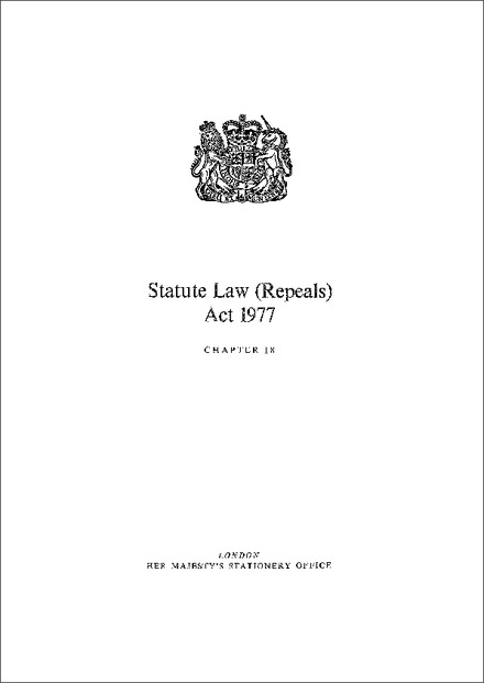 Statute Law (Repeals) Act 1977