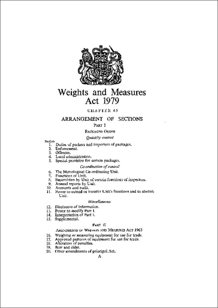 Weights and Measures Act 1979