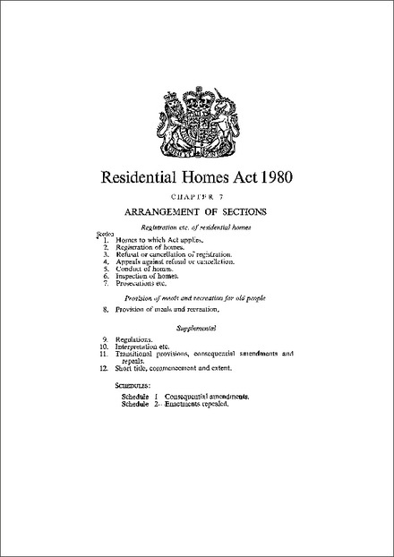 Residential Homes Act 1980