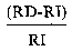 Formula - (RD minus RI) divided by RI