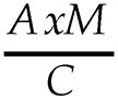 A multiplied by M over C
