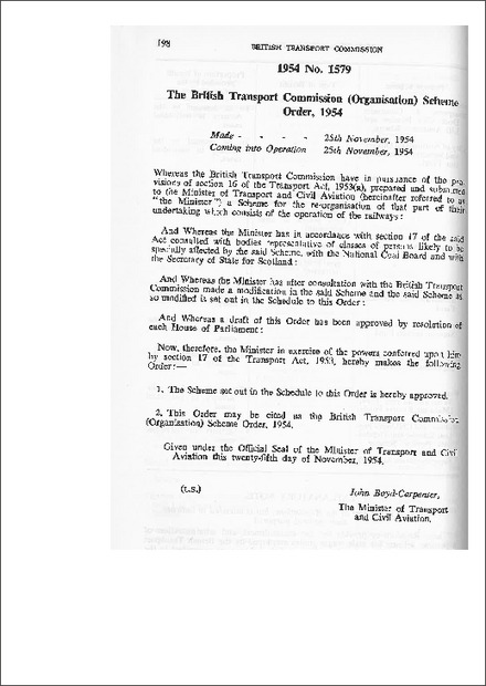 British Transport Commission (Organisation) Scheme Order 1954 (1) 