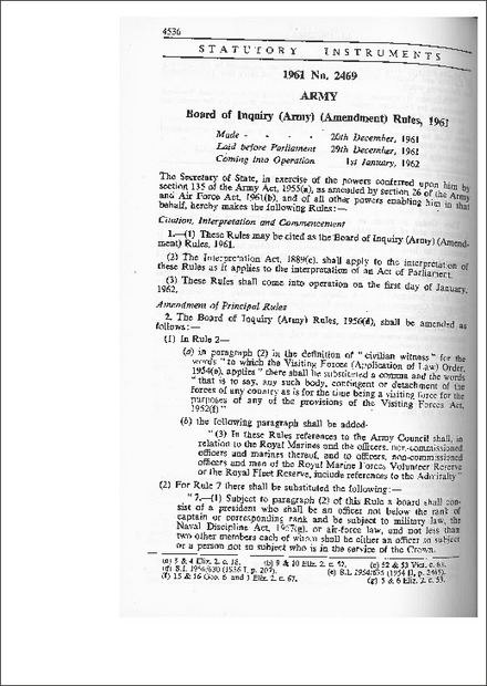 Board of Inquiry (Army) (Amendment) Rules, 1961