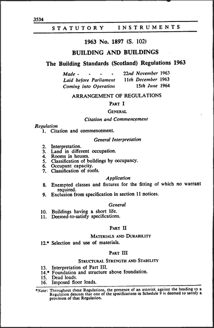 The Building Standards (Scotland) Regulations 1963