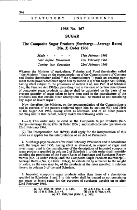 The Composite Sugar Products (Surcharge-Average Rates) (No. 3) Order 1966