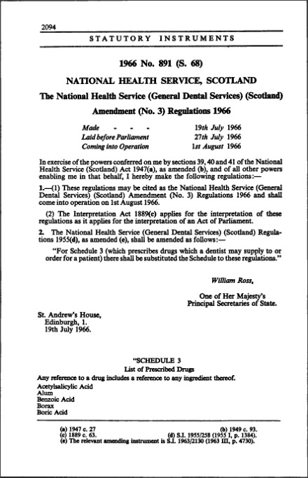 The National Health Service (General Dental Services) (Scotland) Amendment (No. 3) Regulations 1966